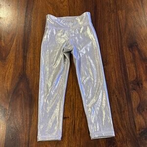 Gap Kids Girls XS (4/5) GapFit Silver Metallic Leggings